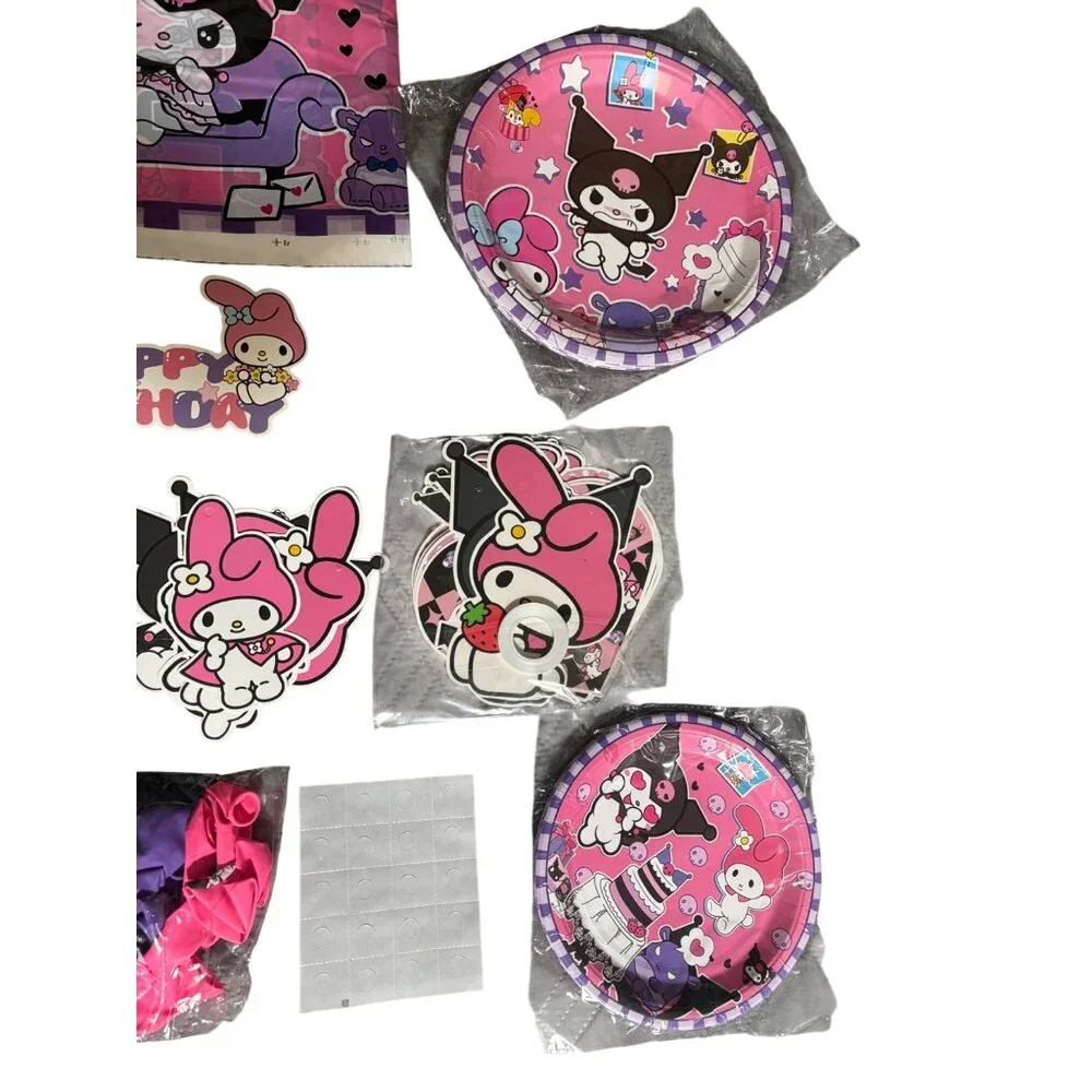 Kuromi Birthday Party Decorations Tableware Set Plates Balloons‎